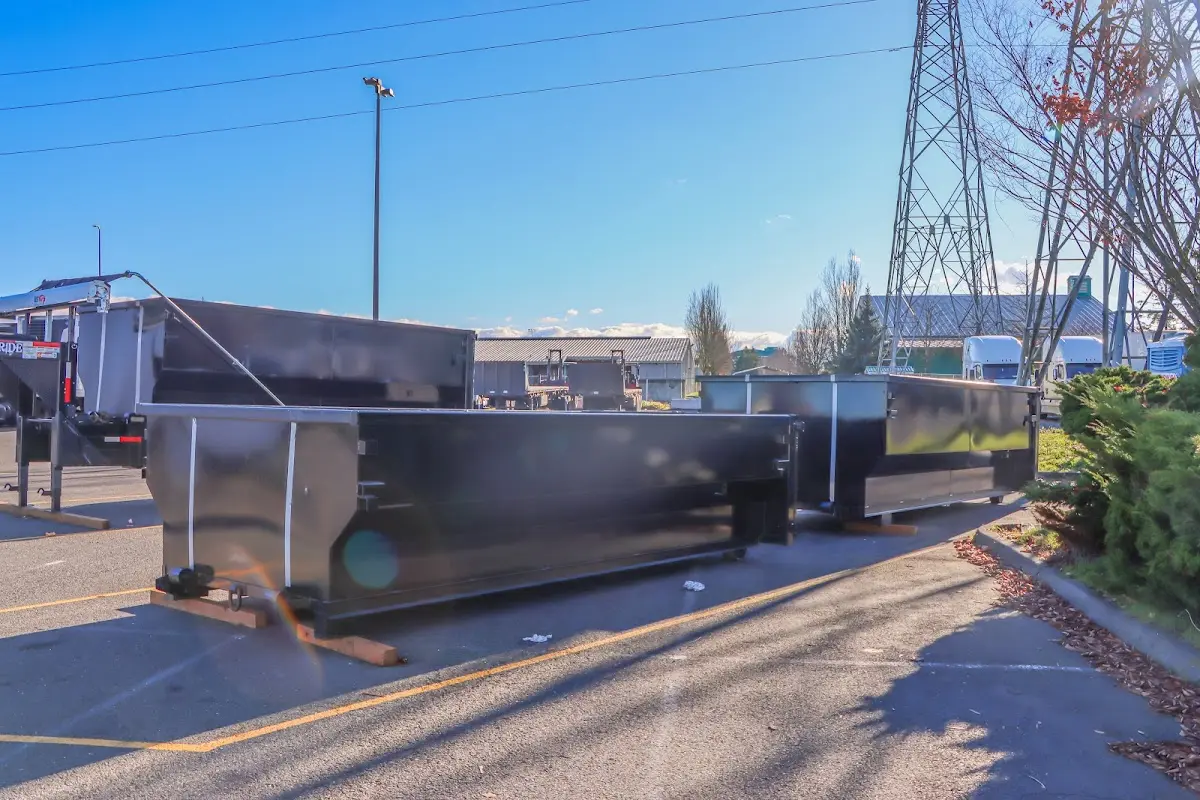 Roll-off dumpster ready for waste disposal at job site for Commercial Dumpster Rental in Lehigh Acres